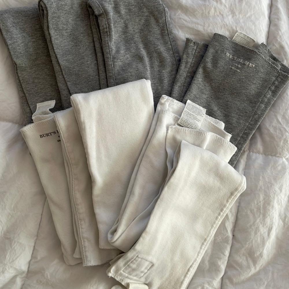 Nine Burt bees baby white and gray, spit up rags